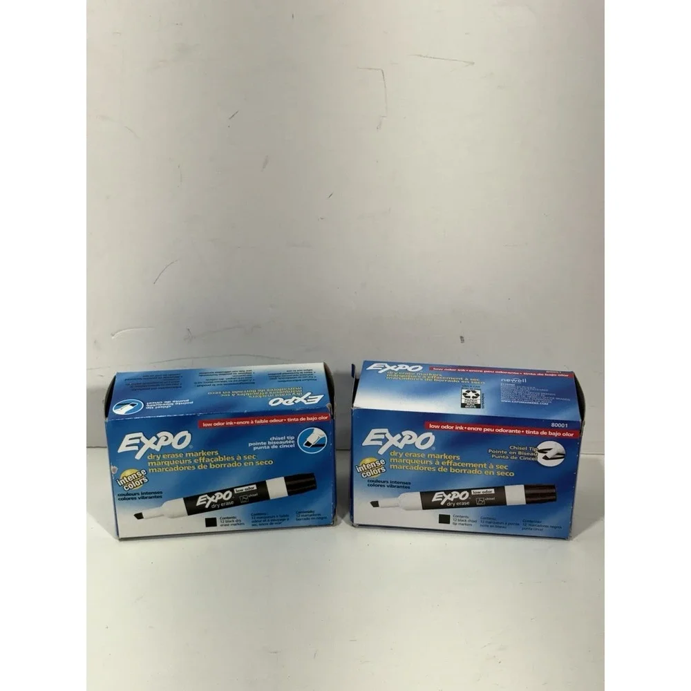 EXPO Low-Odor Dry-Erase Markers, Chisel Point, Red, 2 Pack. 80002 + 8002a Tot 24